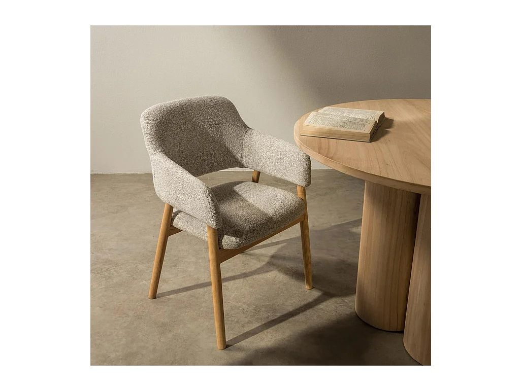 Fauteuil rembourré 86x60x59 cm gris clair LORA