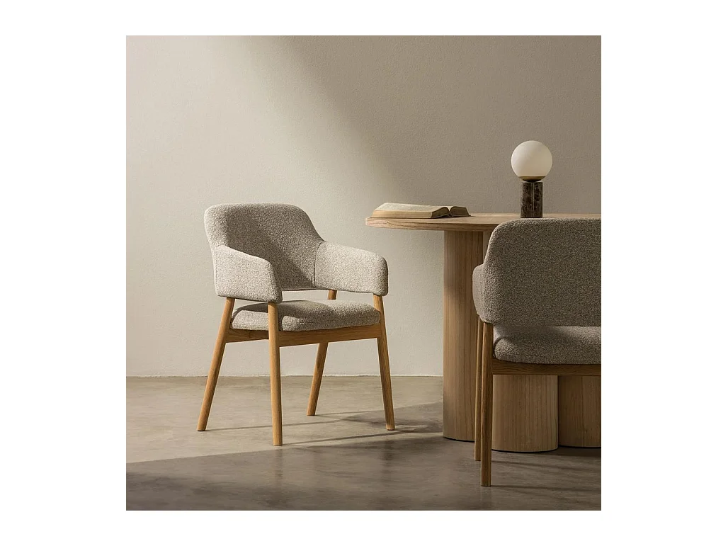 Gestoffeerde stoel 86x60x59 cm lichtgrijs LORA