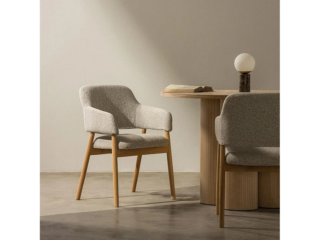 Silla tapizada 86x60x59 cm gris claro LORA