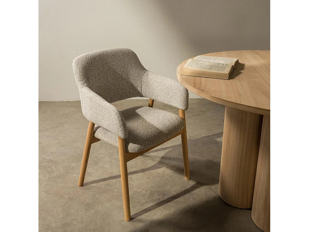 Silla tapizada 86x60x59 cm gris claro LORA