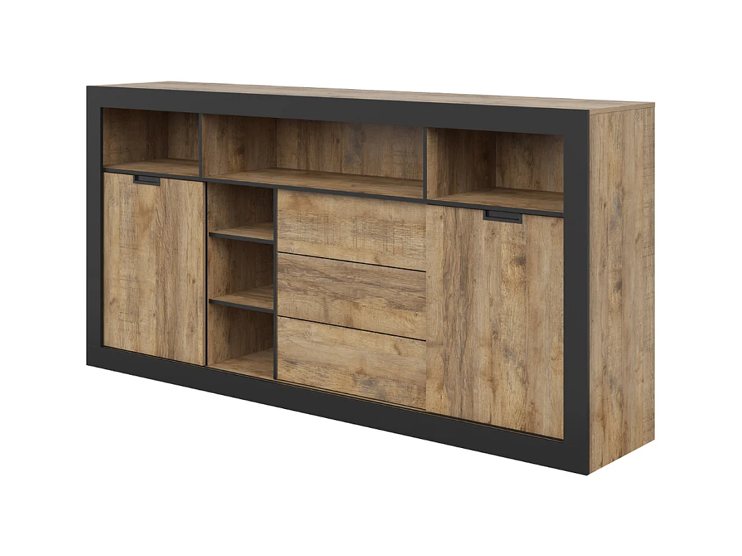 Aparador AMBIHOME DAVOR 02 - Carvalho/Preto, C220xA109xP45cm