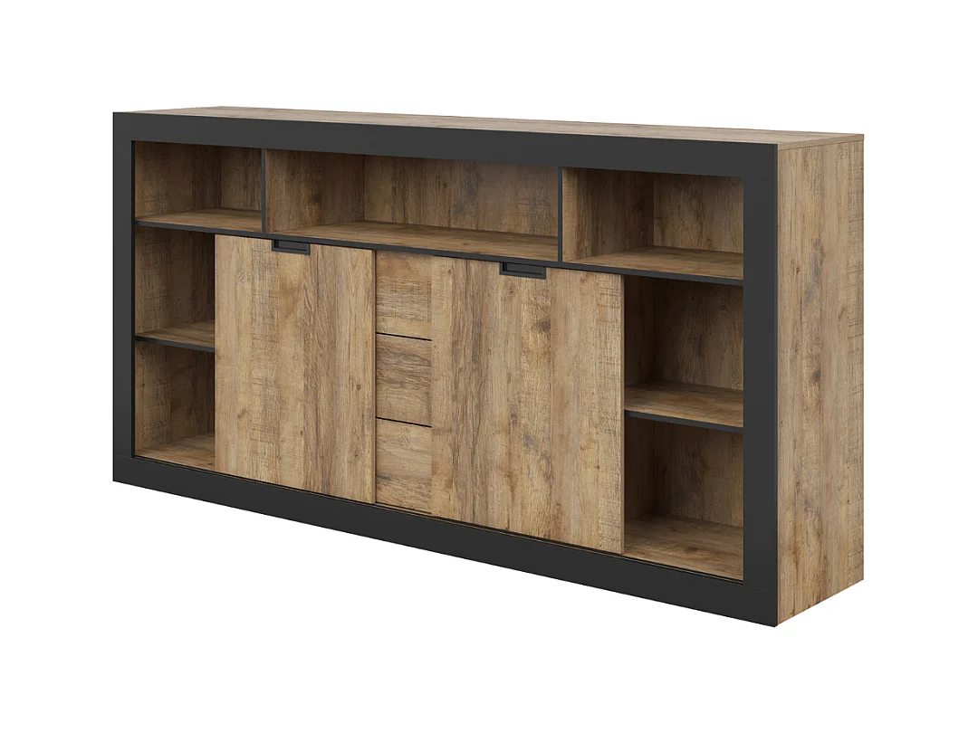 Aparador AMBIHOME DAVOR 02 - Carvalho/Preto, C220xA109xP45cm