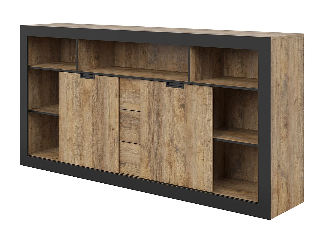 Aparador AMBIHOME DAVOR 02 - Carvalho/Preto, C220xA109xP45cm