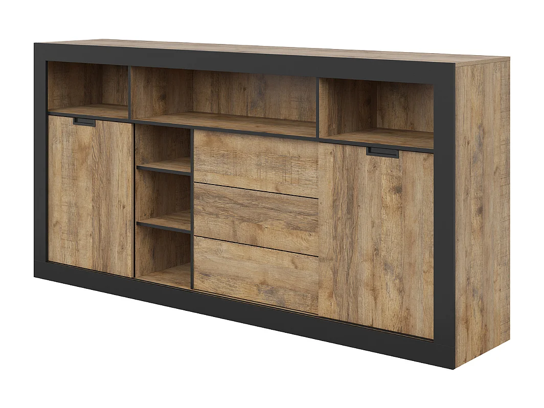 Aparador AMBIHOME DAVOR 02 - Carvalho/Preto, C220xA109xP45cm