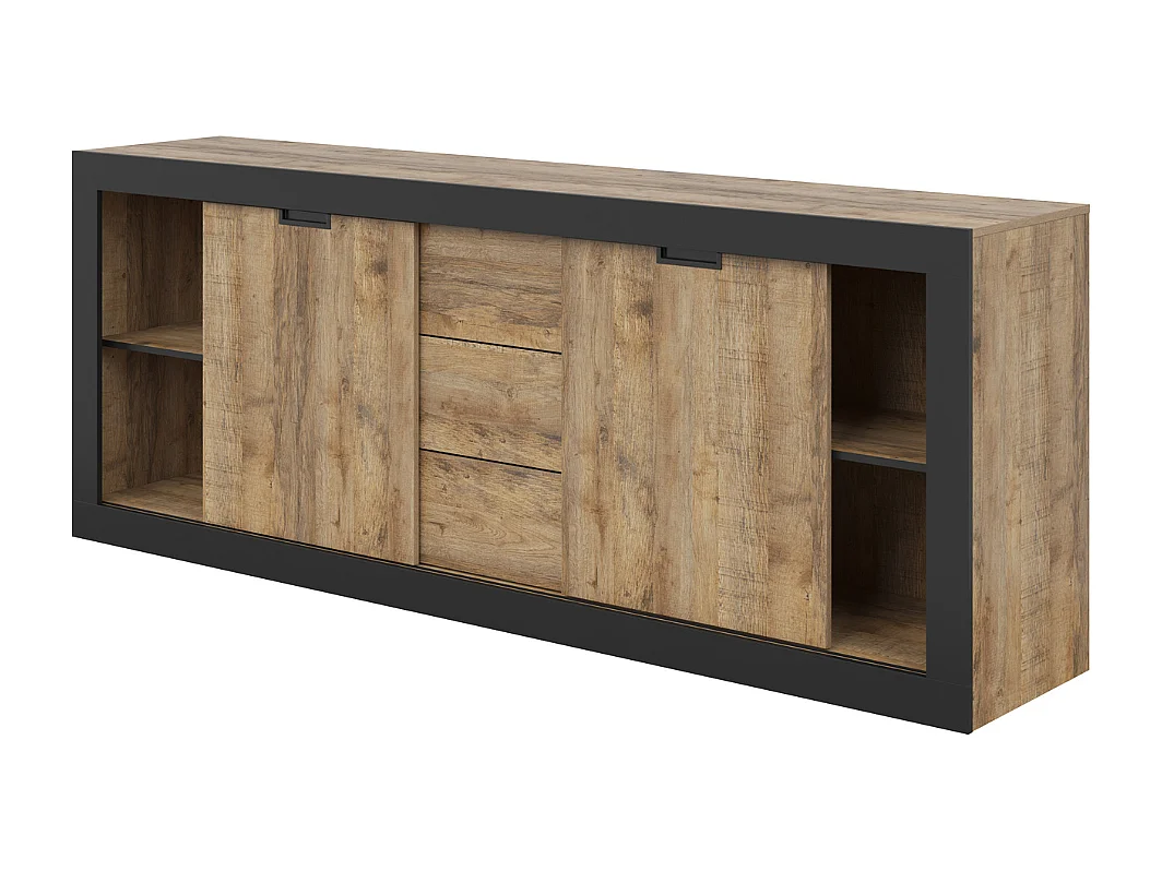 Aparador AMBIHOME DAVOR 01 - Carvalho/Preto, C220xA85xP45cm