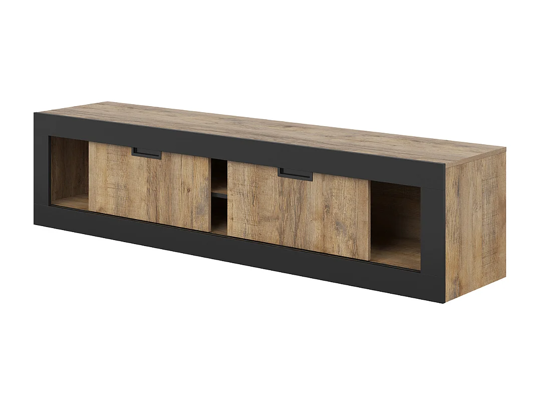 Móvel TV AMBIHOME DAVOR - Carvalho/Preto, C180xA42xP40cm