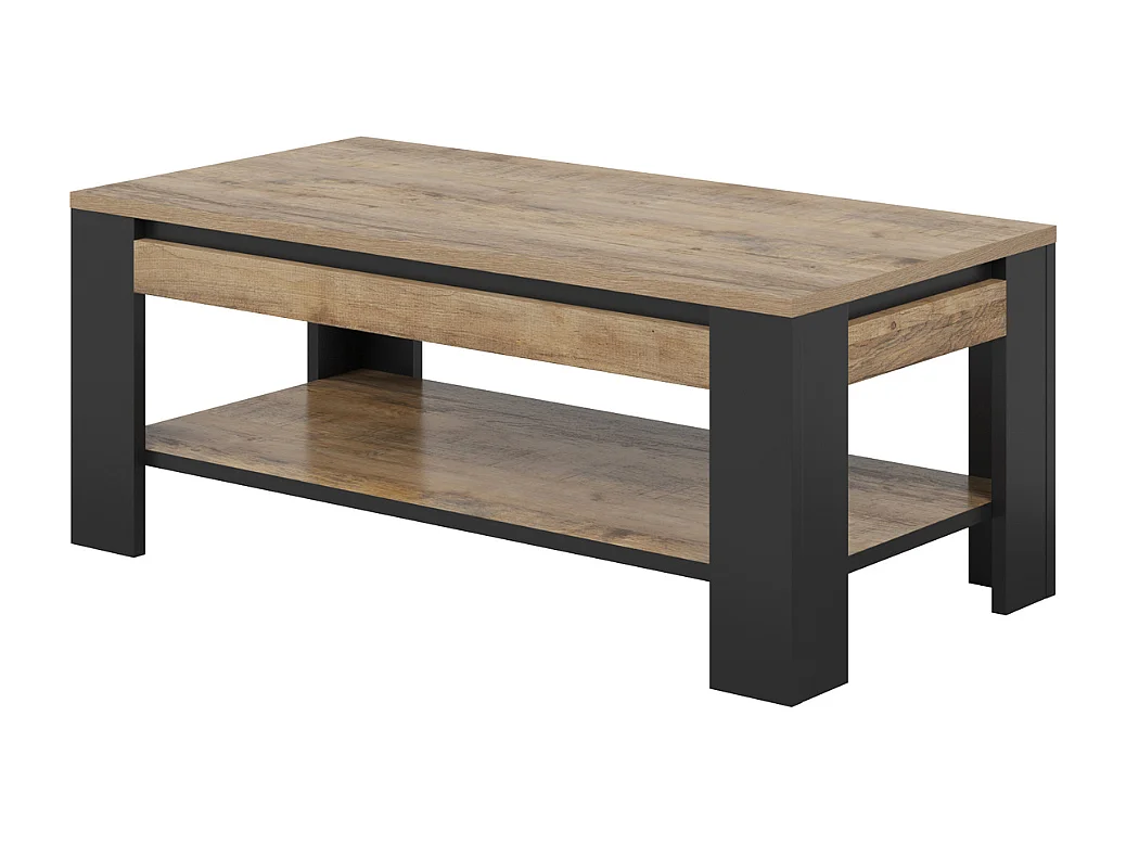 Mesa de Centro AMBIHOME DAVOR - Carvalho/Preto, C120xA49xP60cm