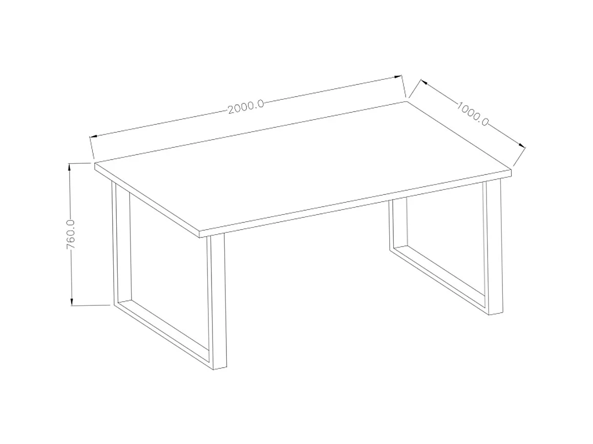 Tavolo da pranzo a 6 posti in legno e metallo Eden