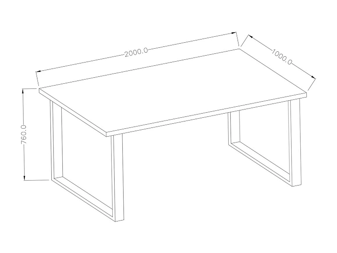 Mesa de jantar de 6 lugares Eden em madeira e metal