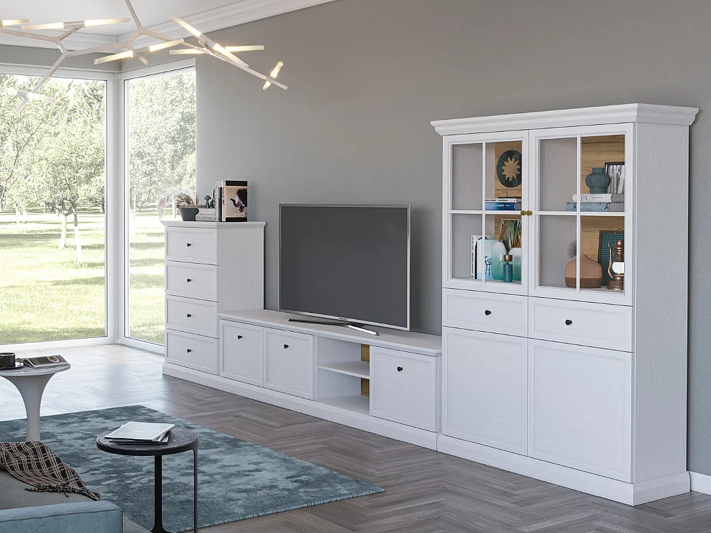 Vitrine AMBIHOME ARON 01 - Branco, C102,5xA200xP40,5cm