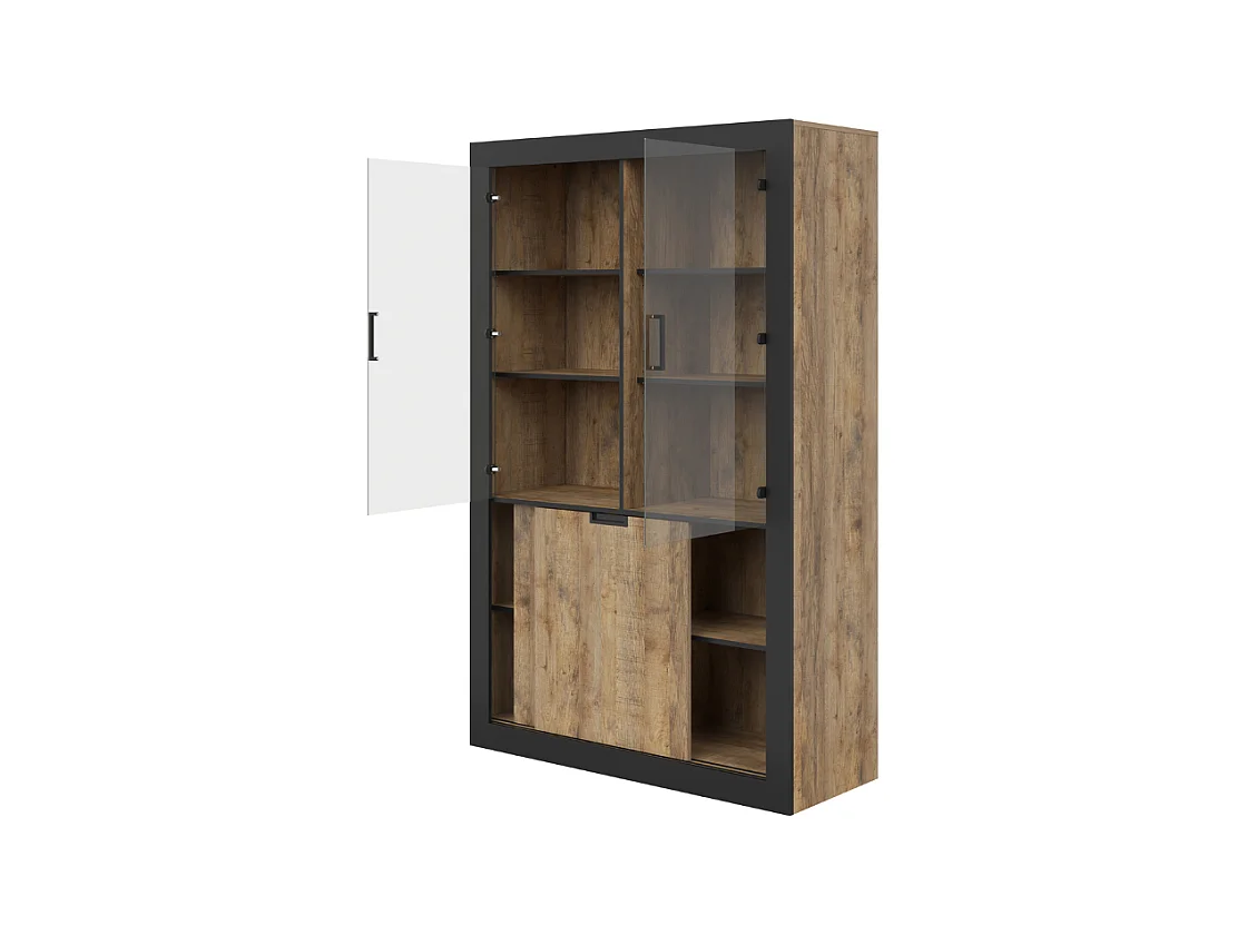 Vitrine AMBIHOME DAVOR - Carvalho/Preto, C120xA187xP45cm