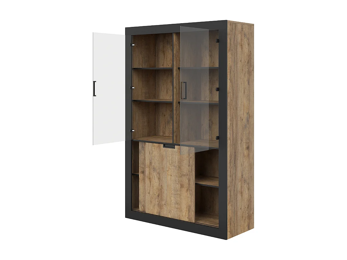 Vitrine AMBIHOME DAVOR - Carvalho/Preto, C120xA187xP45cm