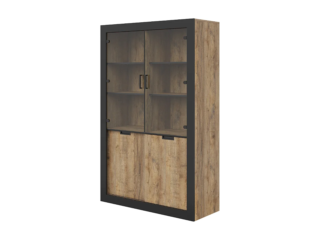 Vitrine AMBIHOME DAVOR - Carvalho/Preto, C120xA187xP45cm