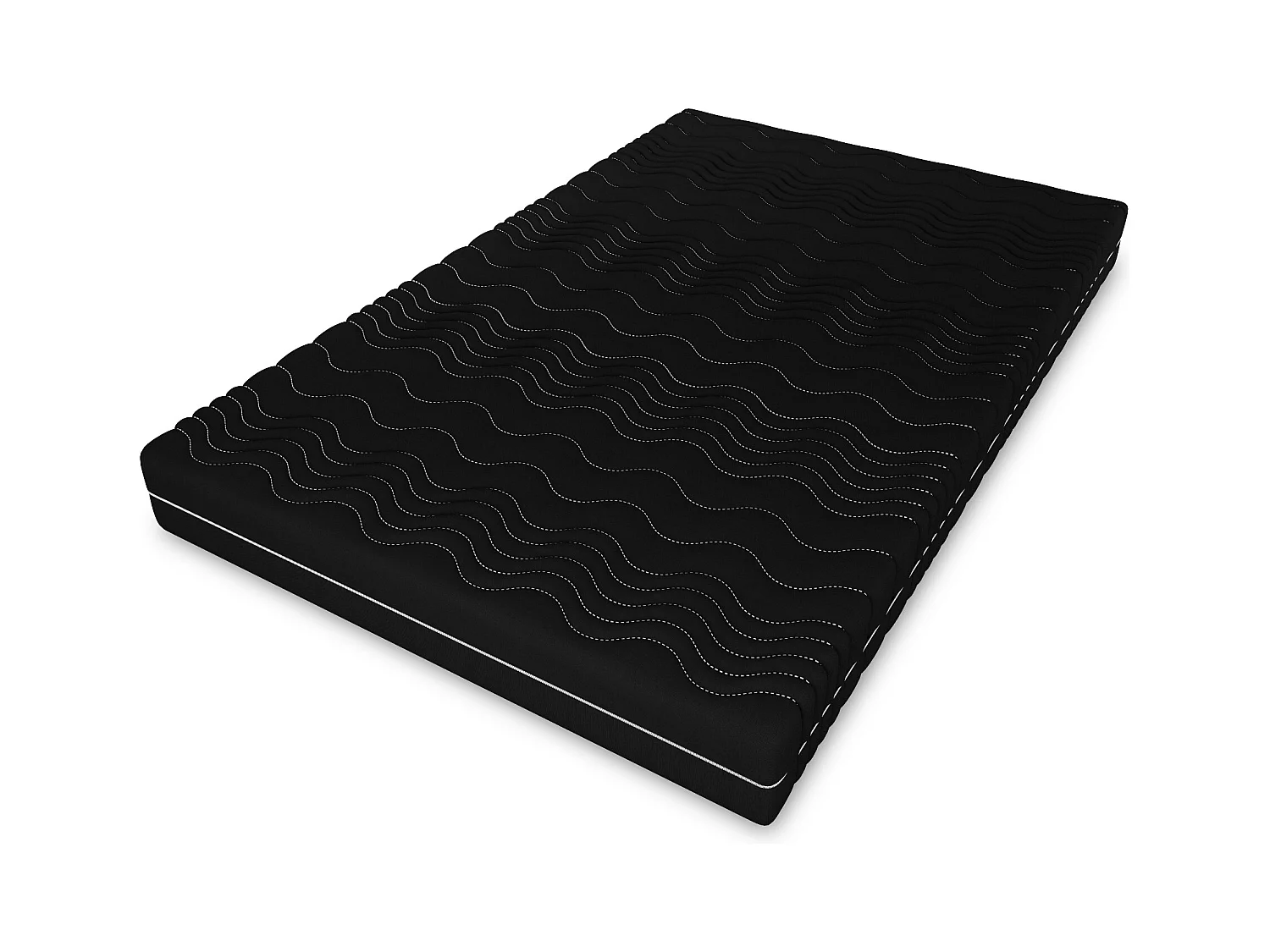 Surmatelas TOP5, rembourrage en fibre de coco Dimensions : 100 x 200 x 5, housse incluse, couleur du surmatelas : noir, dureté : H4