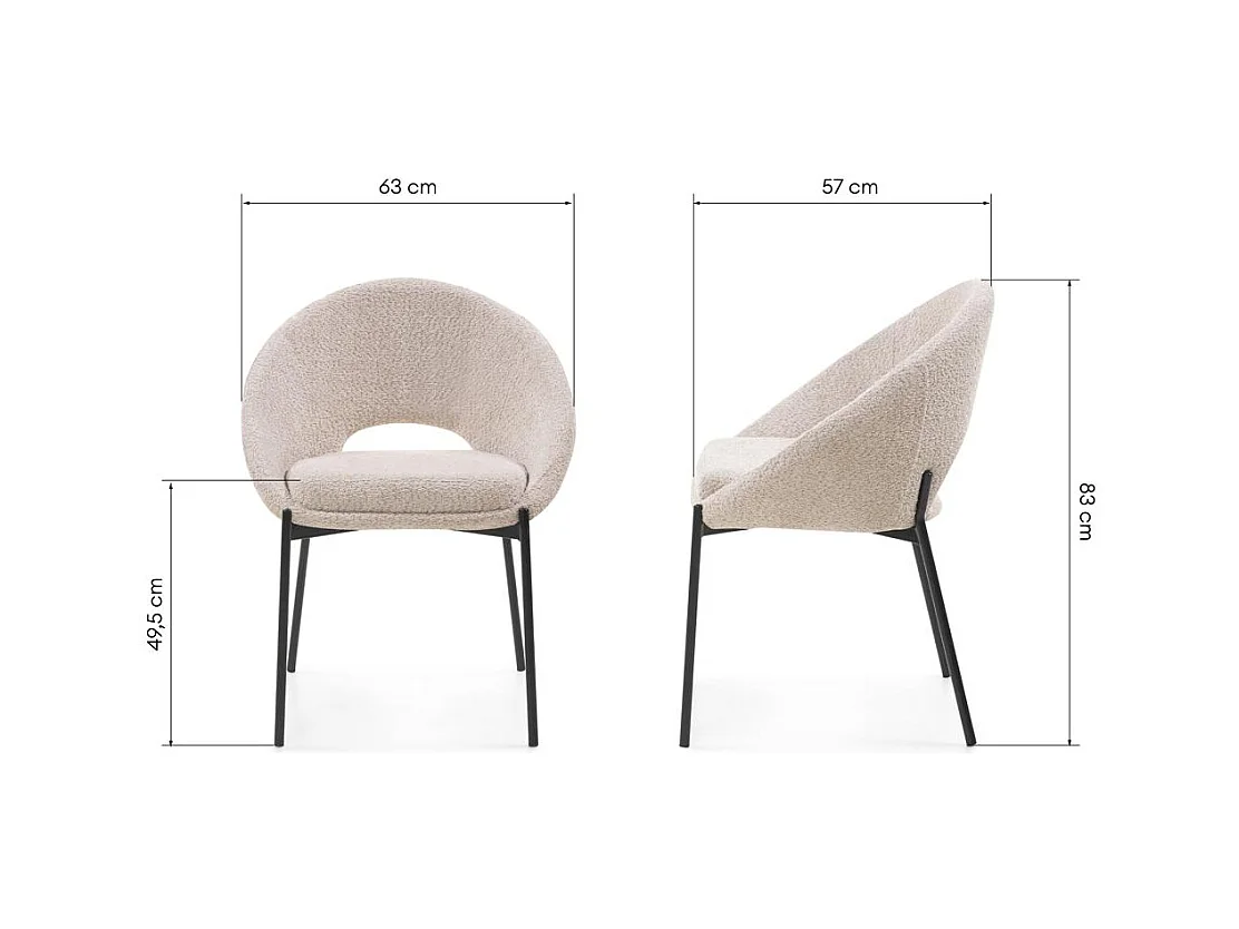 Stuhl 63x57x83 cm beige Dean