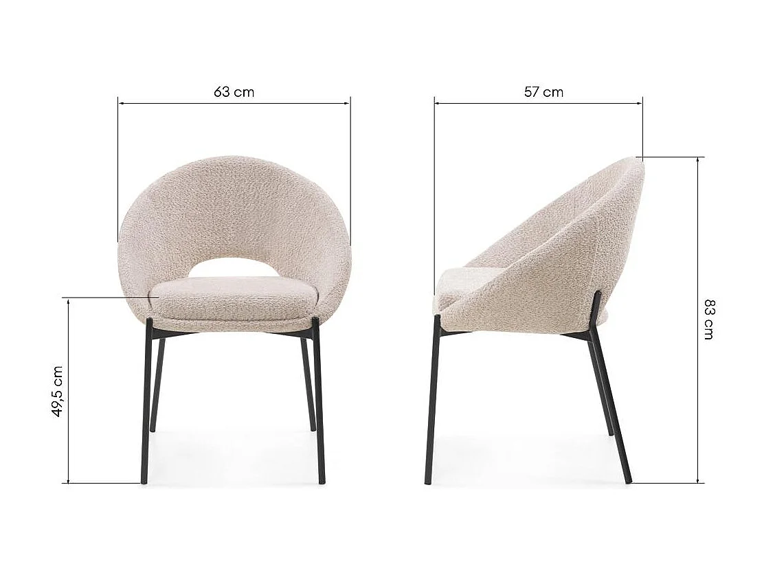 Sedia 63x57x83 cm beige Dean