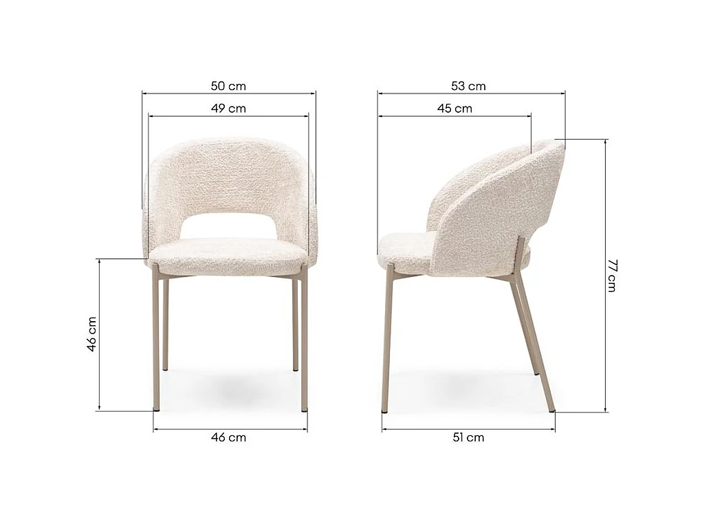 Stuhl 50x53x77 cm beige MORES