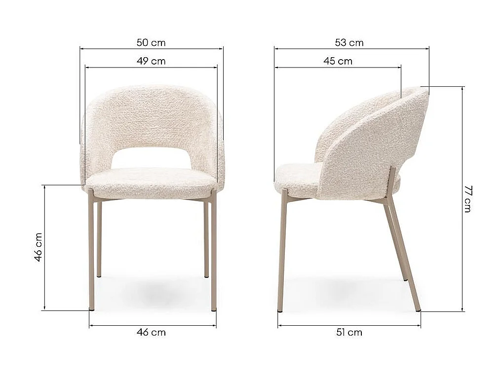 Stuhl 50x53x77 cm beige MORES