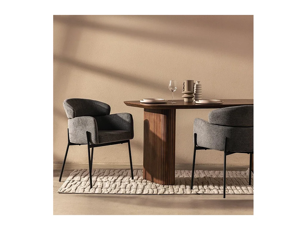 Chaise de salle à manger 62x62x81 cm Gris Mareo