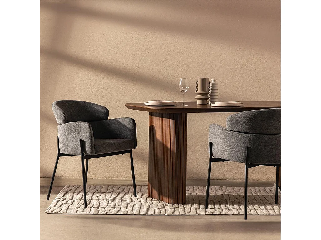 Esszimmerstuhl 62x62x81 cm Grau Mareo