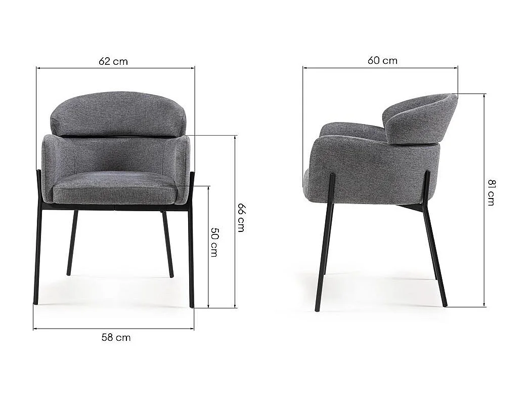 Esszimmerstuhl 62x62x81 cm Grau Mareo