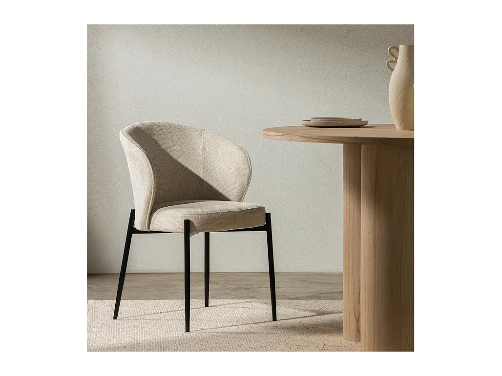 Chaise de salle à manger 54x58x81 cm Beige clair GUSTO