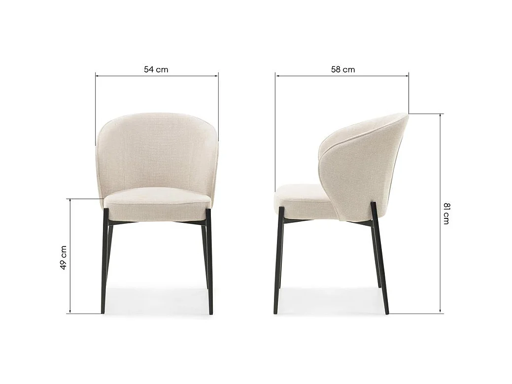 Chaise de salle à manger 54x58x81 cm Beige clair GUSTO