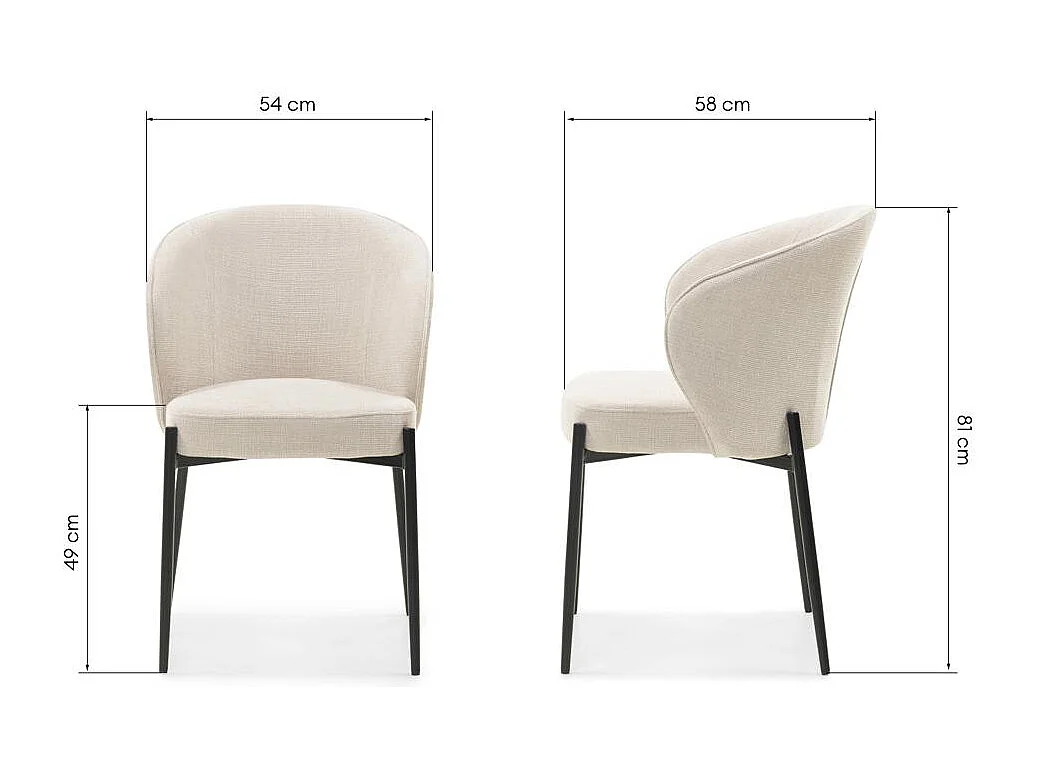 Esszimmerstuhl 54x58x81 cm Hellbeige GUSTO