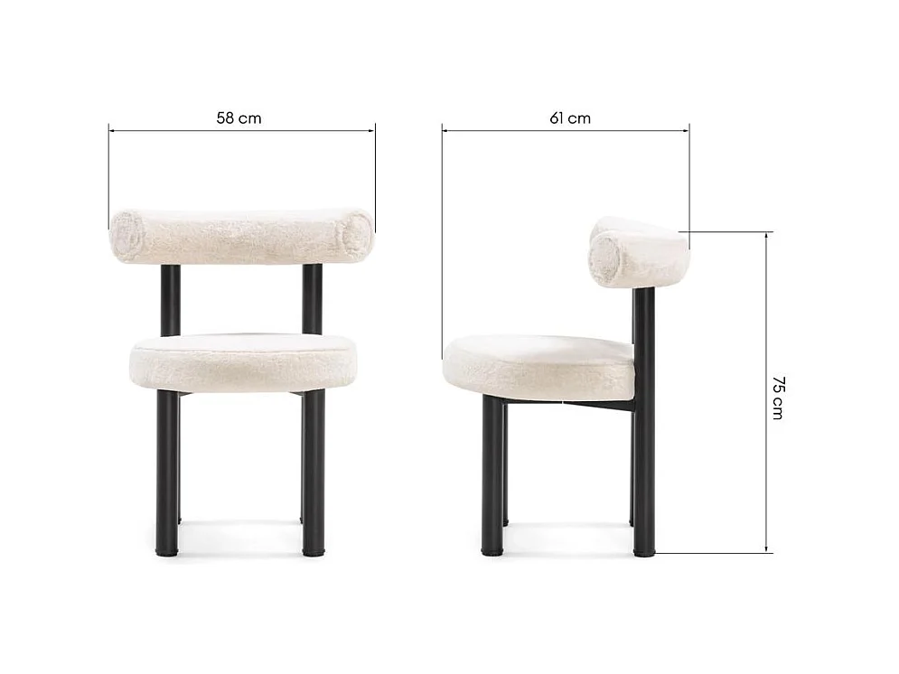 Esszimmerstuhl 58x61x75 cm beige Perer