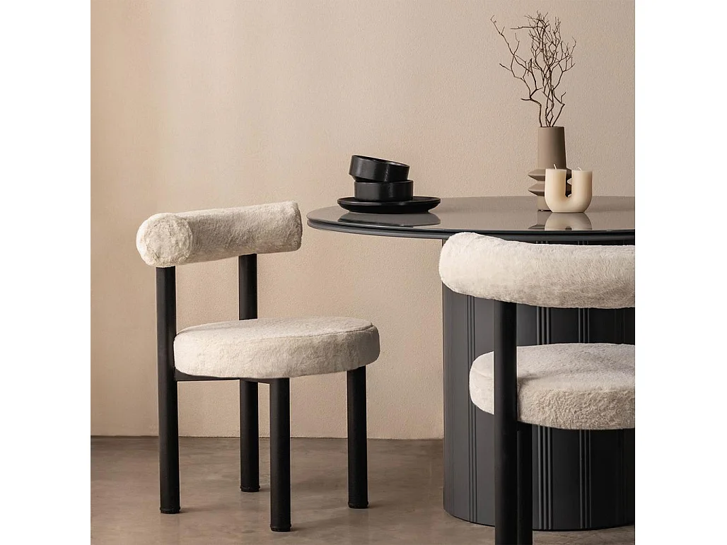 Sedia da pranzo 58x61x75 cm beige perer