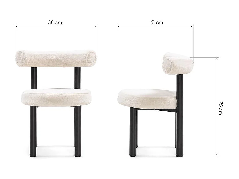 Sedia da pranzo 58x61x75 cm beige perer