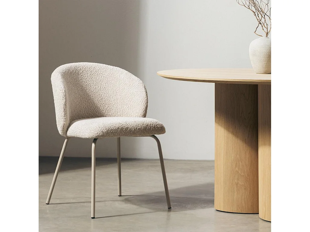 Sedia da pranzo 55x58,5x78 cm beige lueur