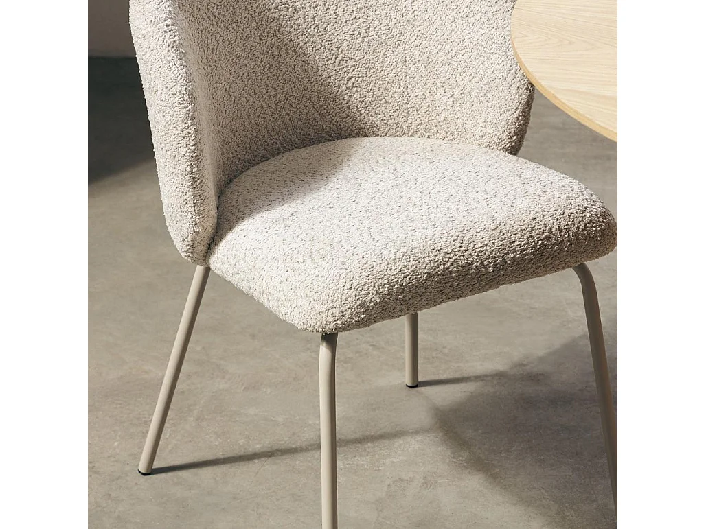 Sedia da pranzo 55x58,5x78 cm beige lueur