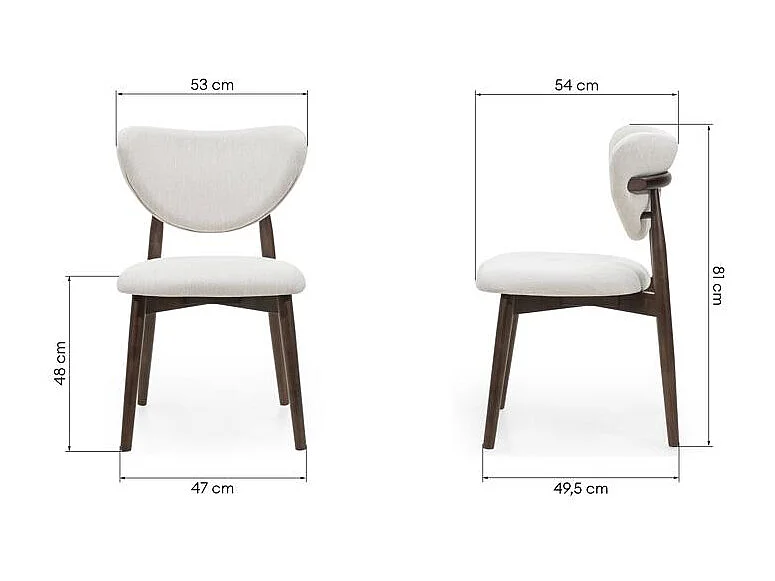 Eetkamerstoel 53x54x81 cm beige Juliette