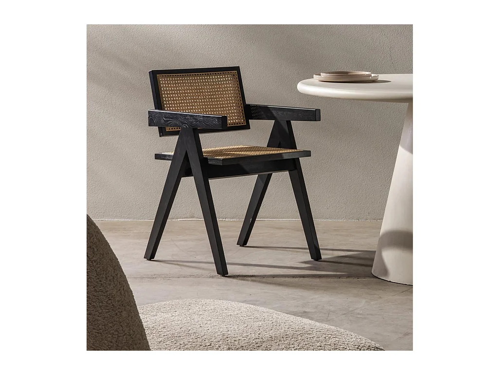 Chaise en bois 51,7x54,1x78,5 cm noire rene