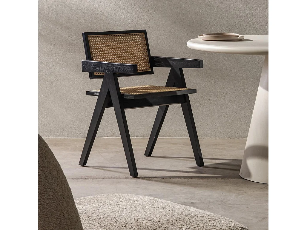 Cadeira de madeira 51,7x54,1x78,5 cm preto rene