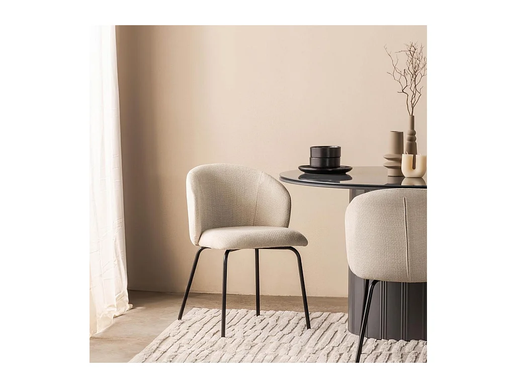 Chaise de salle à manger 78x55x58 cm Beige clair LUEUR