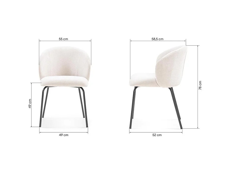 Chaise de salle à manger 78x55x58 cm Beige clair LUEUR