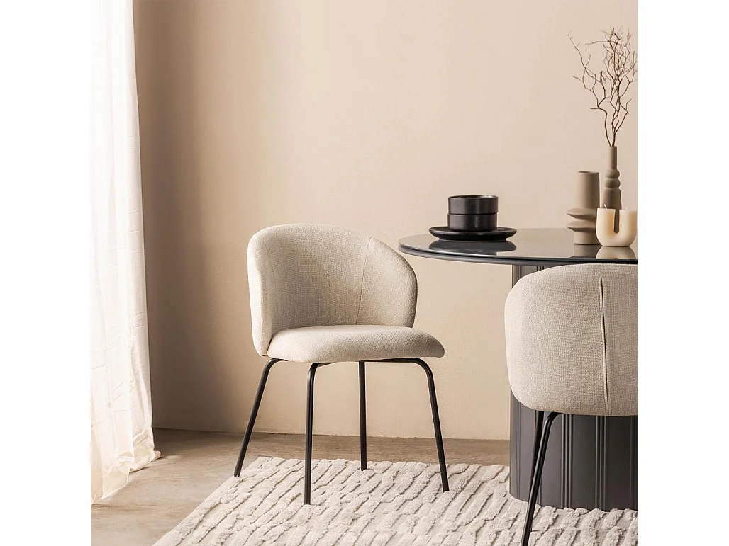 Sedia da Pranzo 78x55x58 cm Beige Chiaro LUEUR