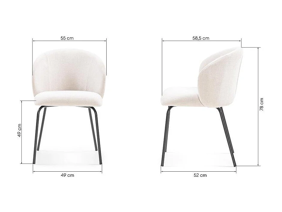 Sedia da Pranzo 78x55x58 cm Beige Chiaro LUEUR