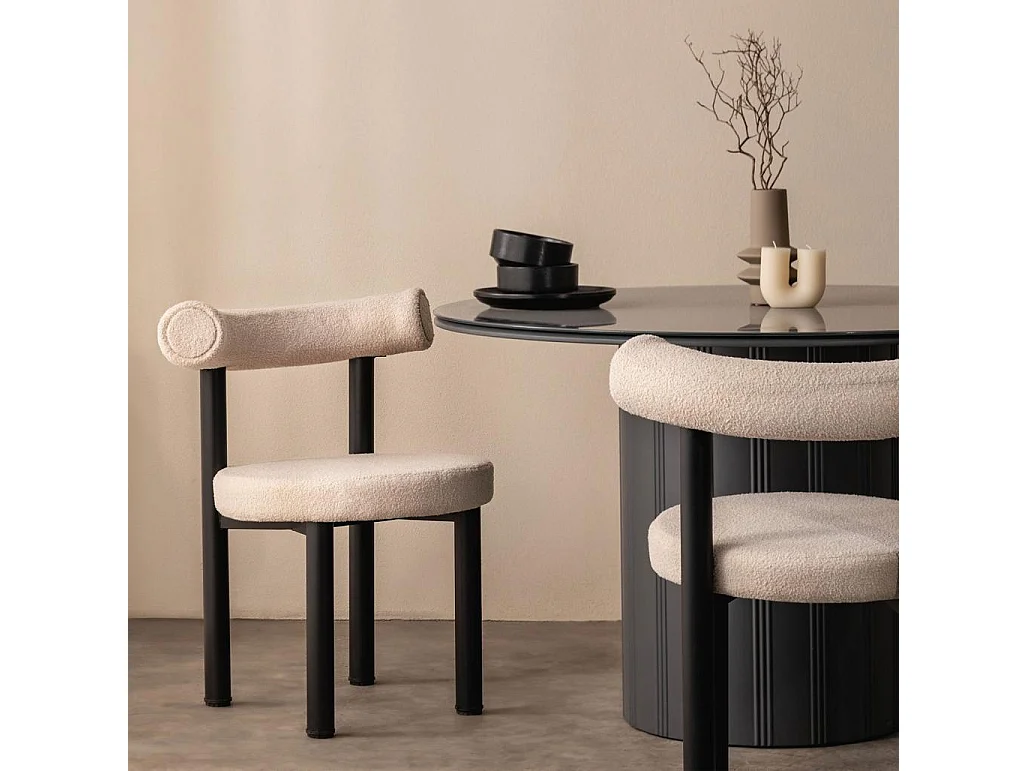 Sedia da pranzo 58x61x75 cm Beige Perer