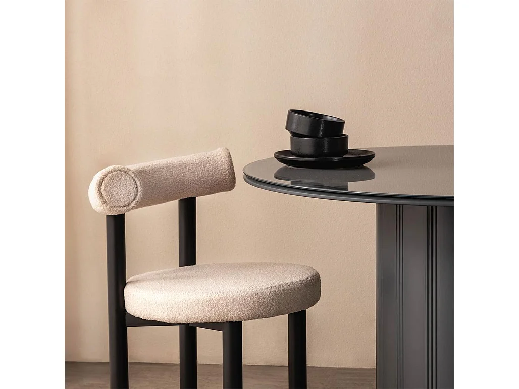 Sedia da pranzo 58x61x75 cm Beige Perer