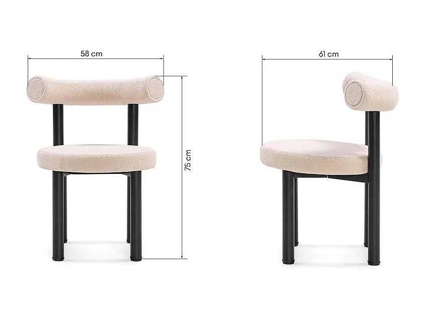 Sedia da pranzo 58x61x75 cm Beige Perer