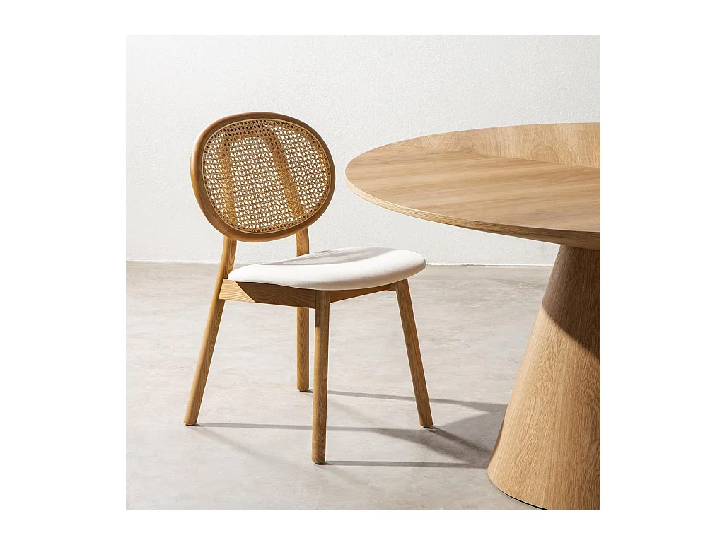 Chaise en bois 81,8x51,1x54,5 cm Beige clair SUMBA