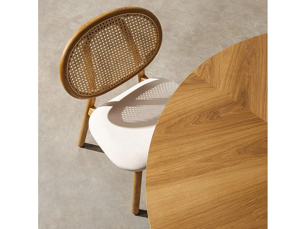 Chaise en bois 81,8x51,1x54,5 cm Beige clair SUMBA