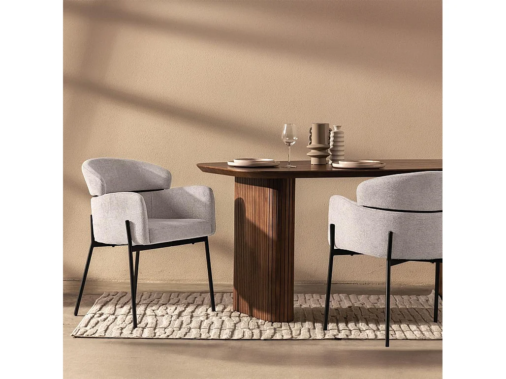 Chaise de salle à manger 62x62x81 cm beige Mareo