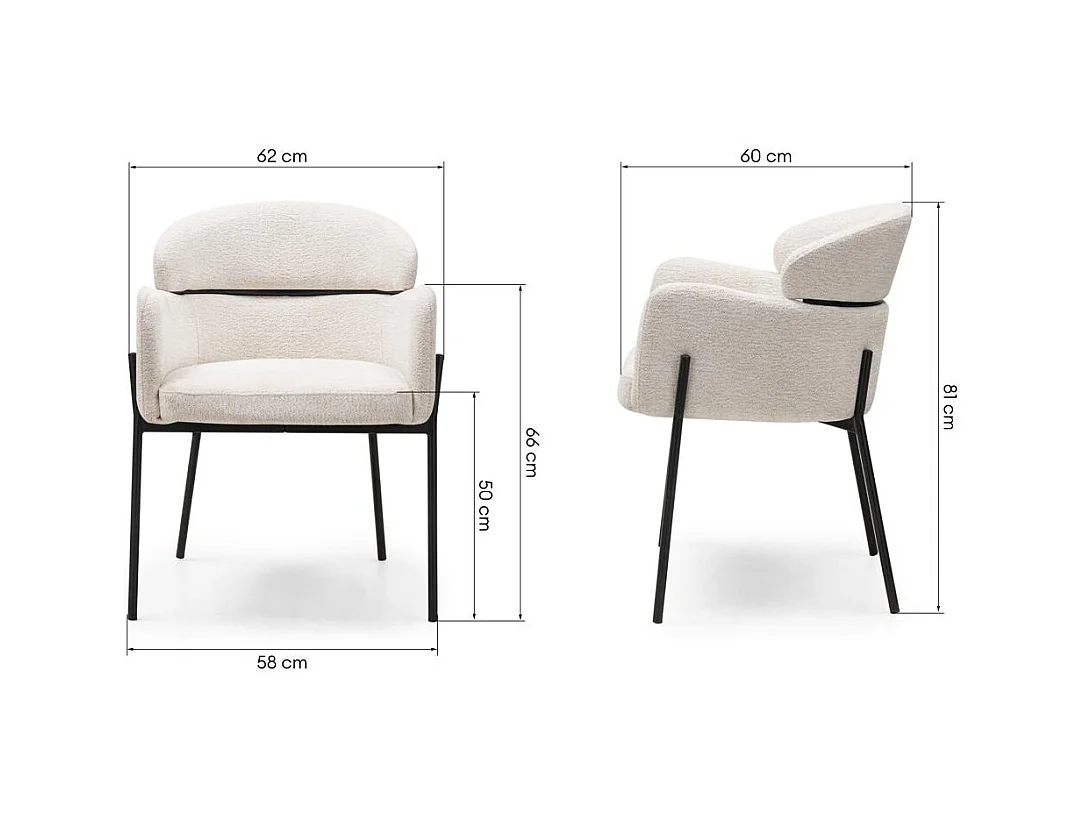 Eetkamerstoel 81x62x62 cm crème Mareo