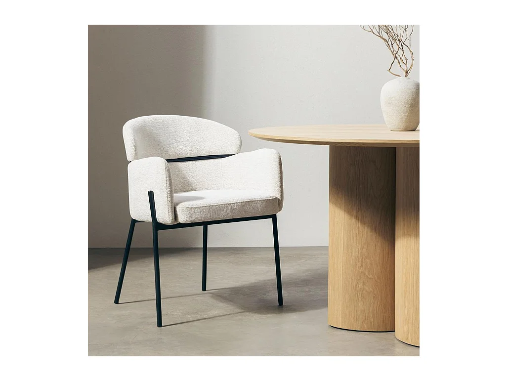 Sedia da pranzo 81x62x62 cm crema Mareo