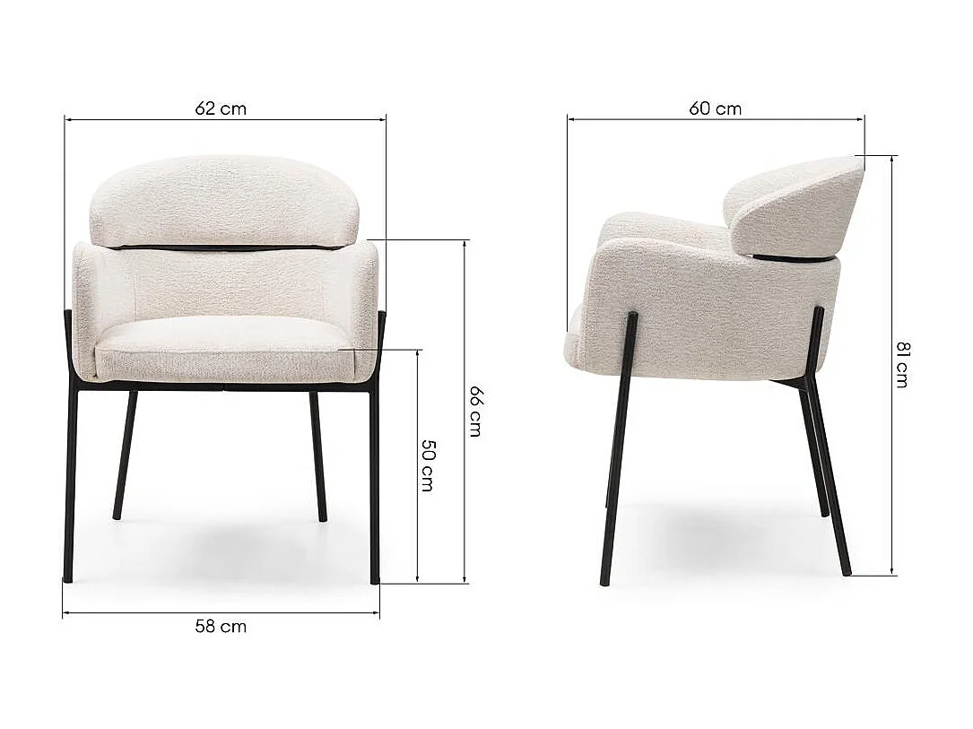 Eetkamerstoel 81x62x62 cm crème Mareo