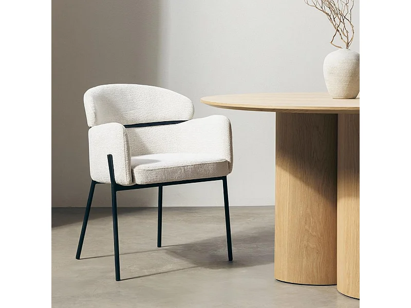 Chaise de salle à manger 81x62x62 cm crème Mareo